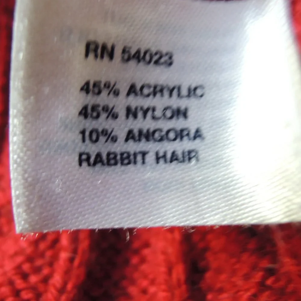 GAP Soft Red Cable Angora Blend Crew Neck Sweater S